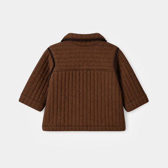Infant Boys Quilted Jacket Chocolate-BROWN