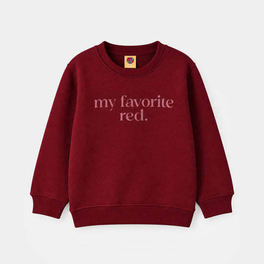 Girls Fleece Sweatshirt My Favorite Red