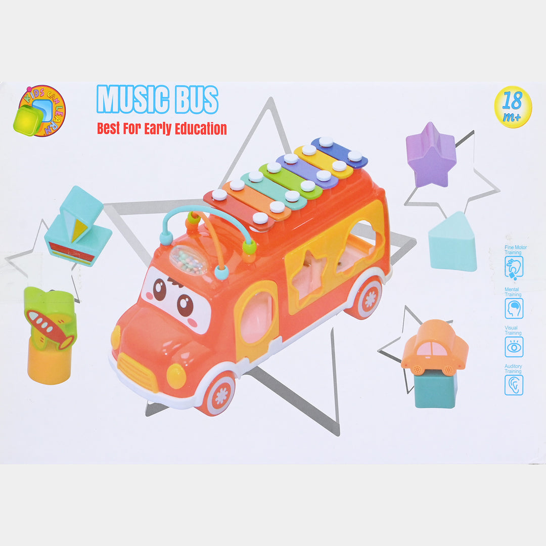 Music Bus Early Education Xylophone &amp; Shape Sorter Toy