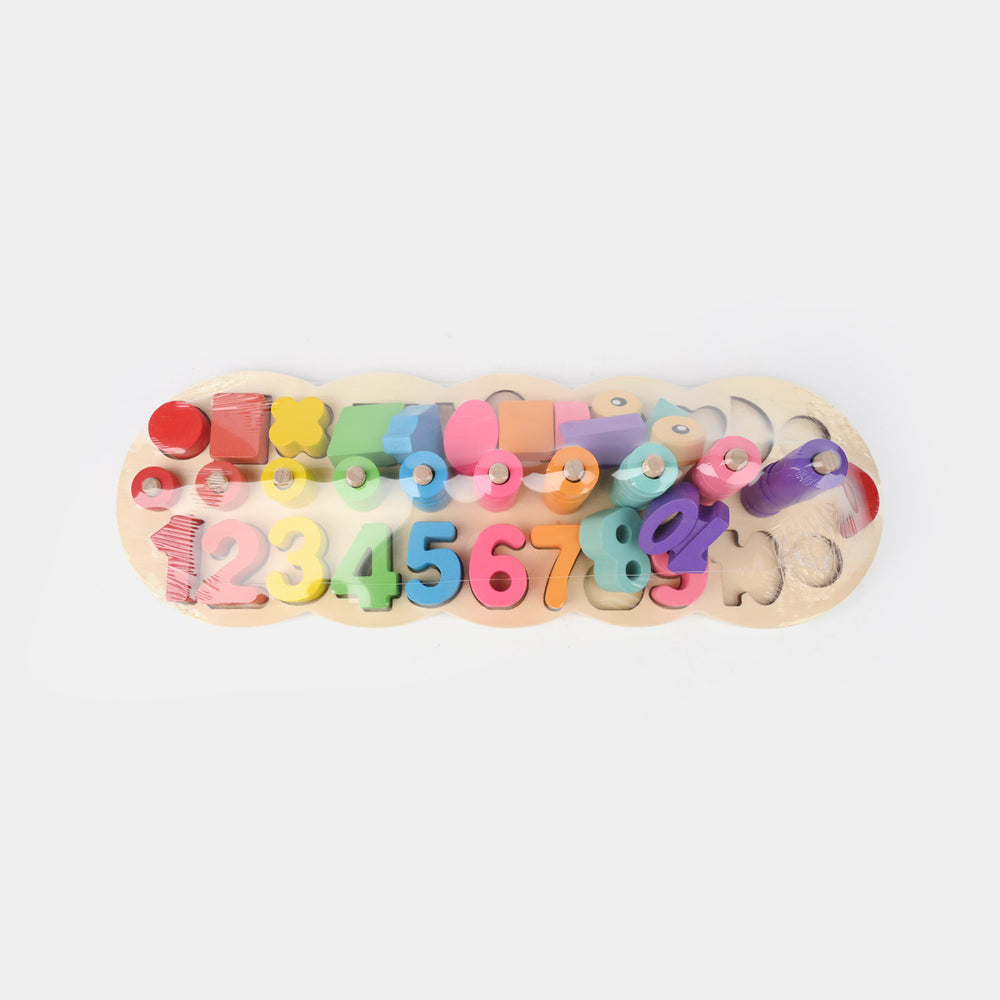 Wooden Beaded Logarithmic Plate 3in1 Puzzle Set for Kids