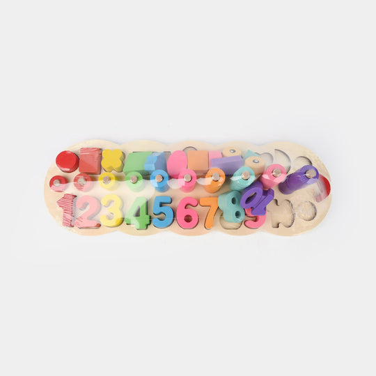 Wooden Beaded Logarithmic Plate 3in1 Puzzle Set for Kids