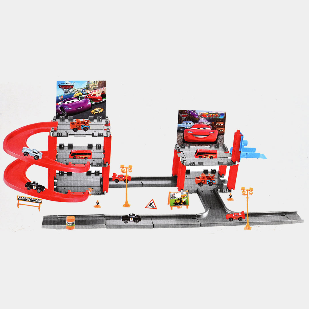 Multi-Level Parking Fun with Iconic Cars Characters