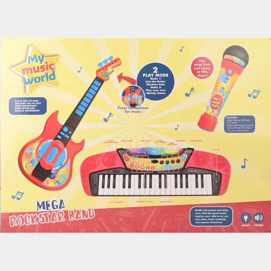 3-in-1 Kids Music Set – Piano, Guitar & Microphone for Musical Fun
