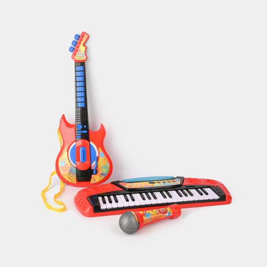 3-in-1 Kids Music Set – Piano, Guitar & Microphone for Musical Fun