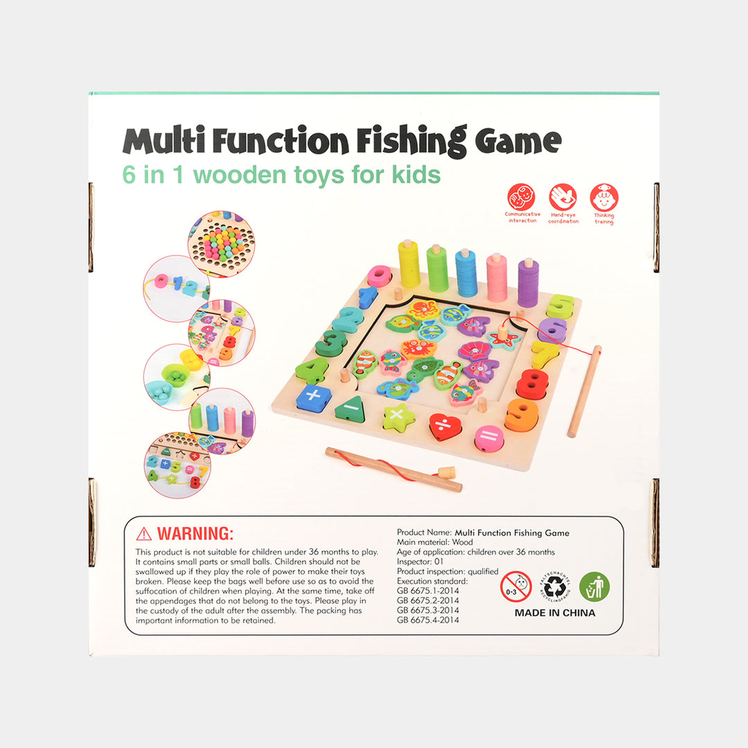 Wooden Multifunction Educational Game 6in1 for Kids
