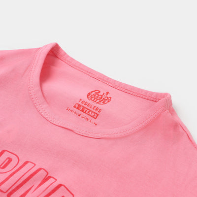 Girls-T Shirt H/S HAPPINESS - Pink