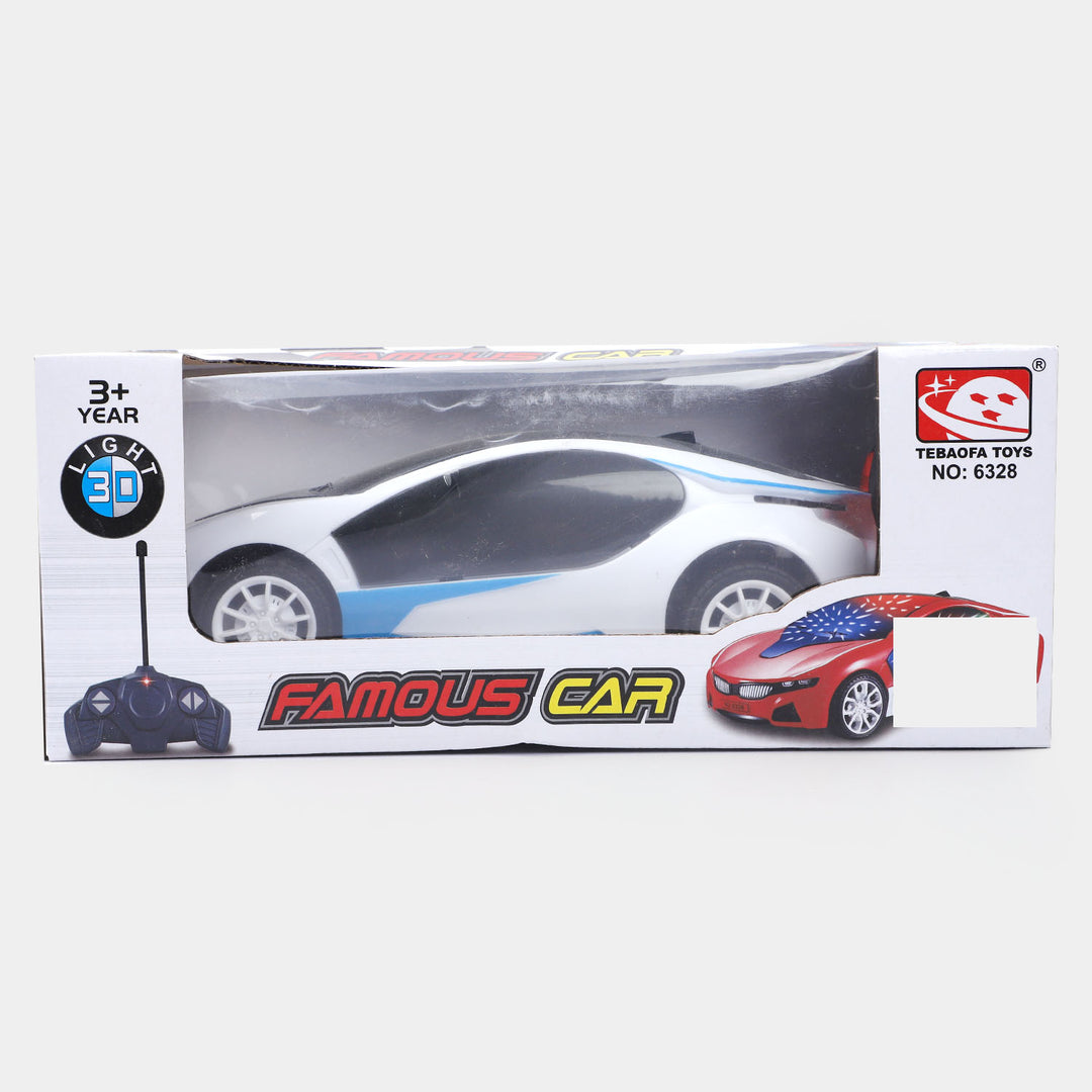 3D Famous Remote Control Car-White