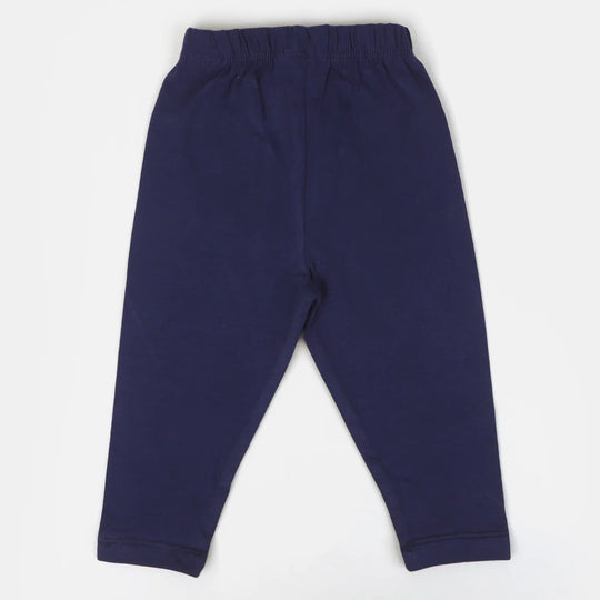 Infant Girls Jersey Plain Tights | Navy Blue