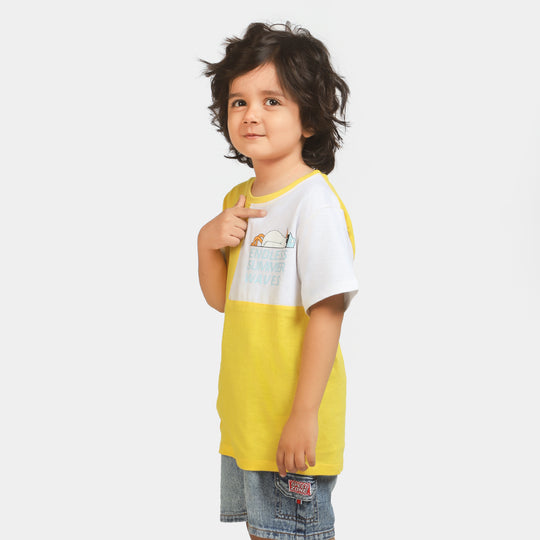 Boys T-Shirt Summer Waves| Yellow