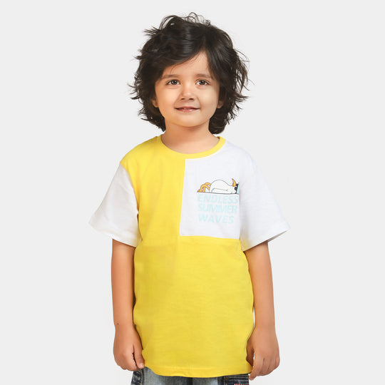 Boys T-Shirt Summer Waves| Yellow