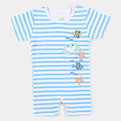 Infant Boys Knitted Rompers Crab & Starfish-White