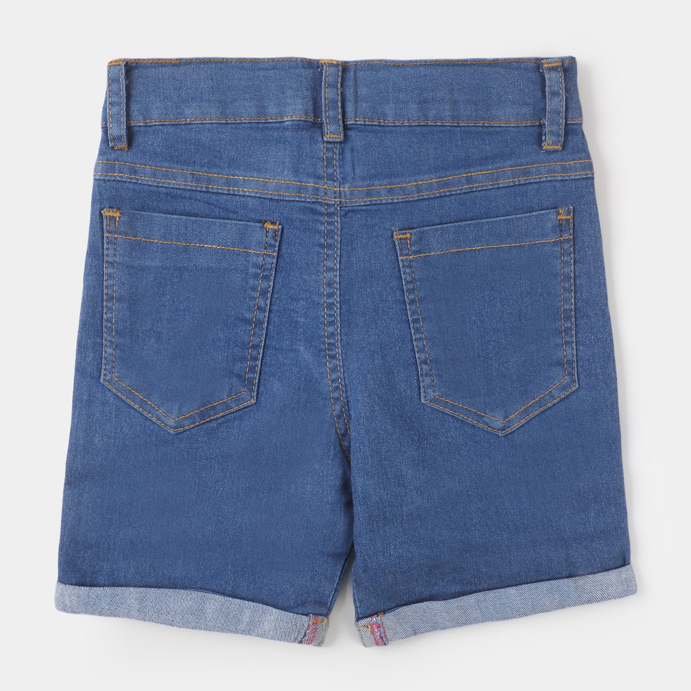 Girls Denim Short Flower - LIGHT BLUE