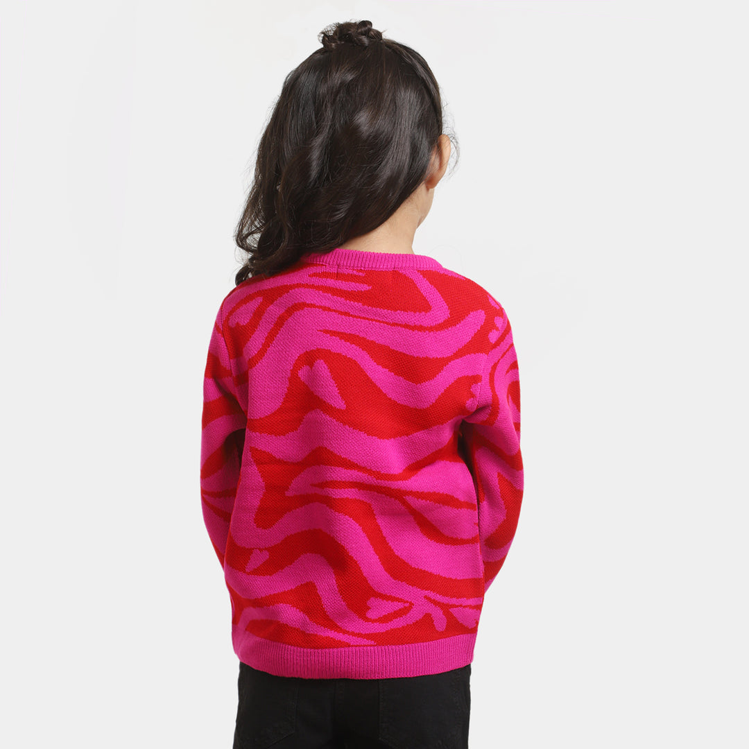 Girls Crew Neck Sweater -D.PINK