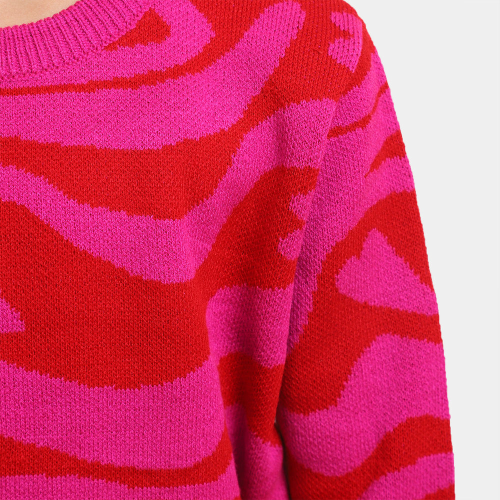 Girls Crew Neck Sweater -D.PINK