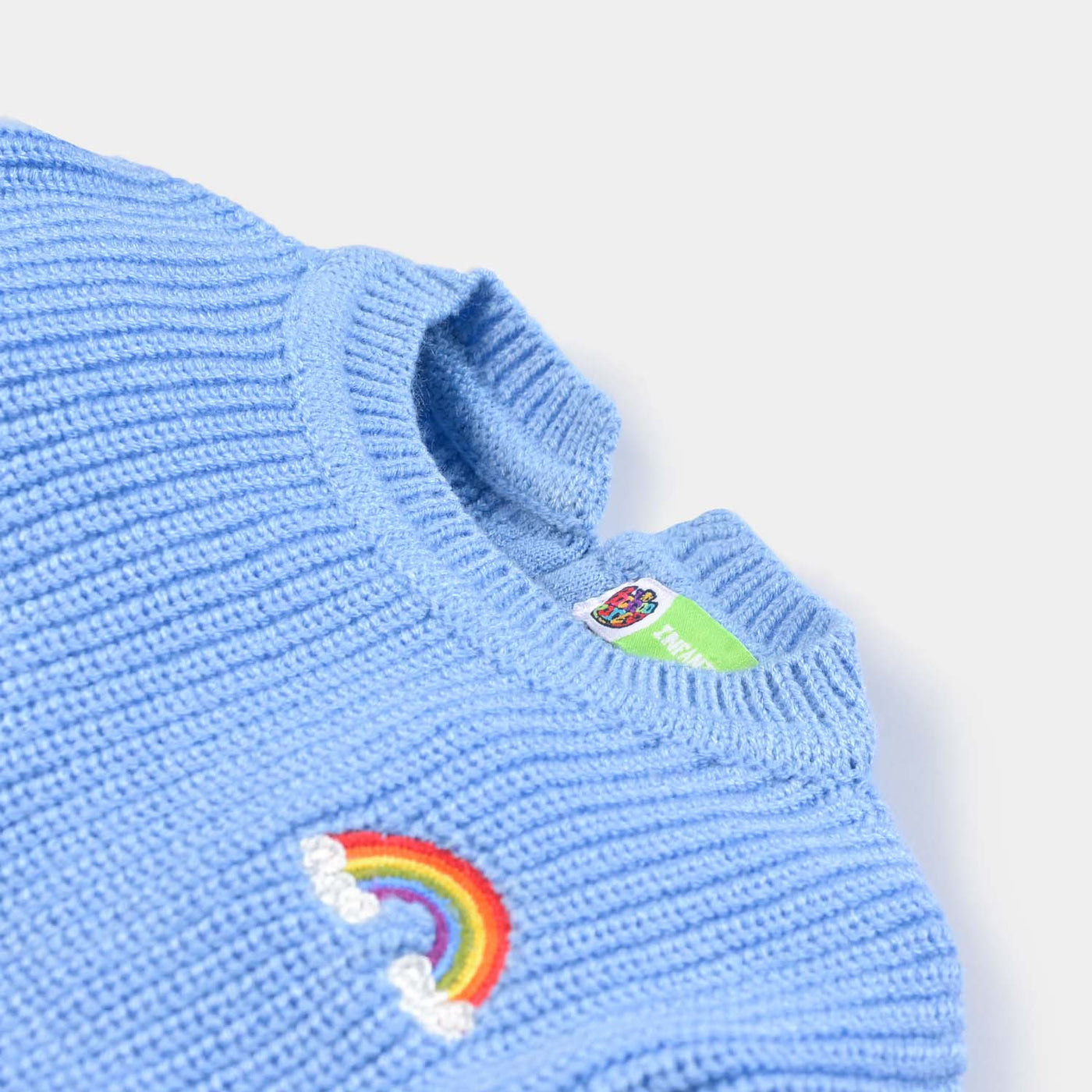 Infant Girls Knitted Sweater Rainbow - L.Blue