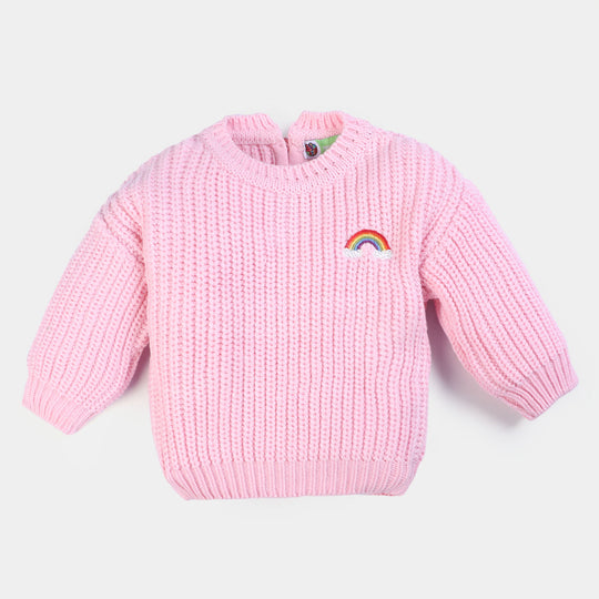 Infant Girls Knitted Sweater Rainbow - Pink