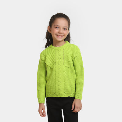 Girls Knitted Sweater GS-005 - Green
