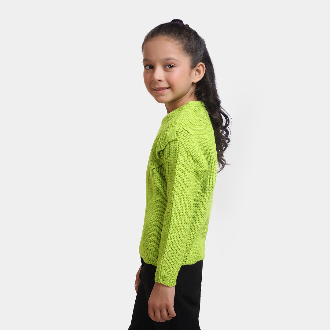 Girls Knitted Sweater GS-005 - Green