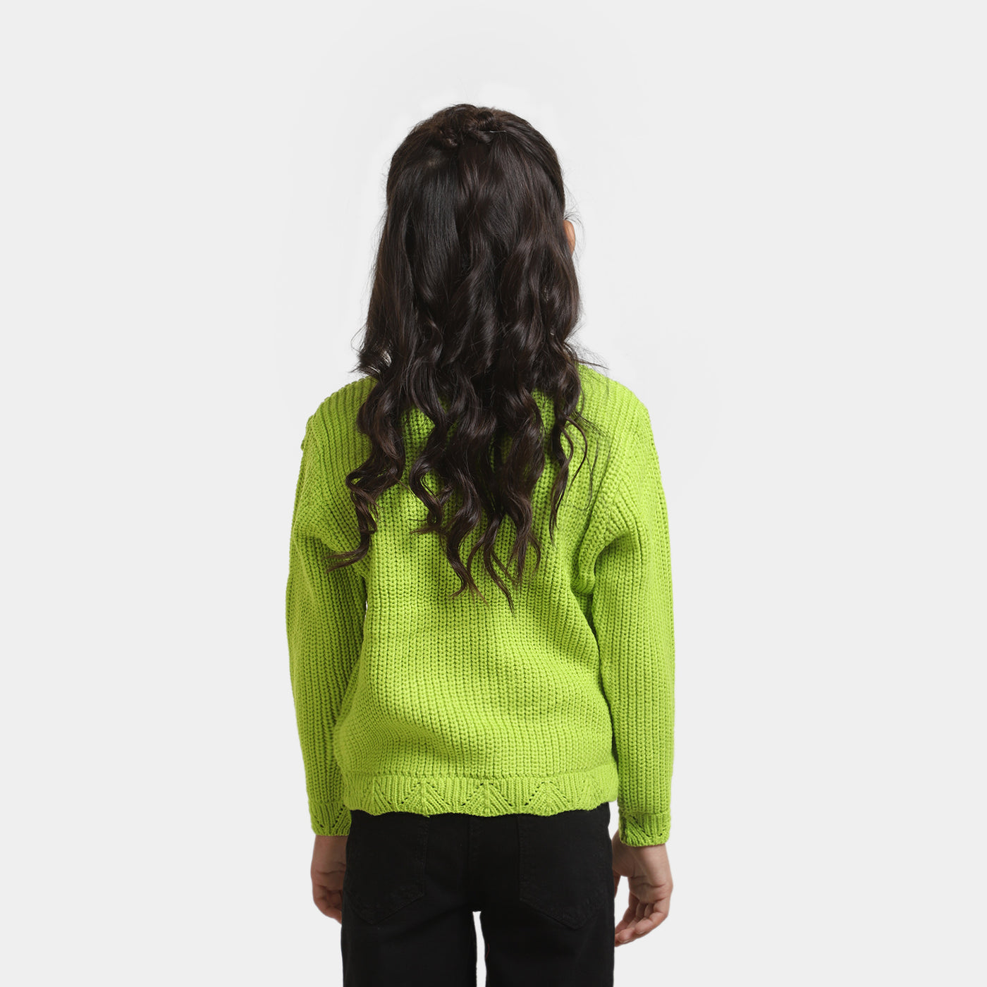 Girls Knitted Sweater GS-005 - Green