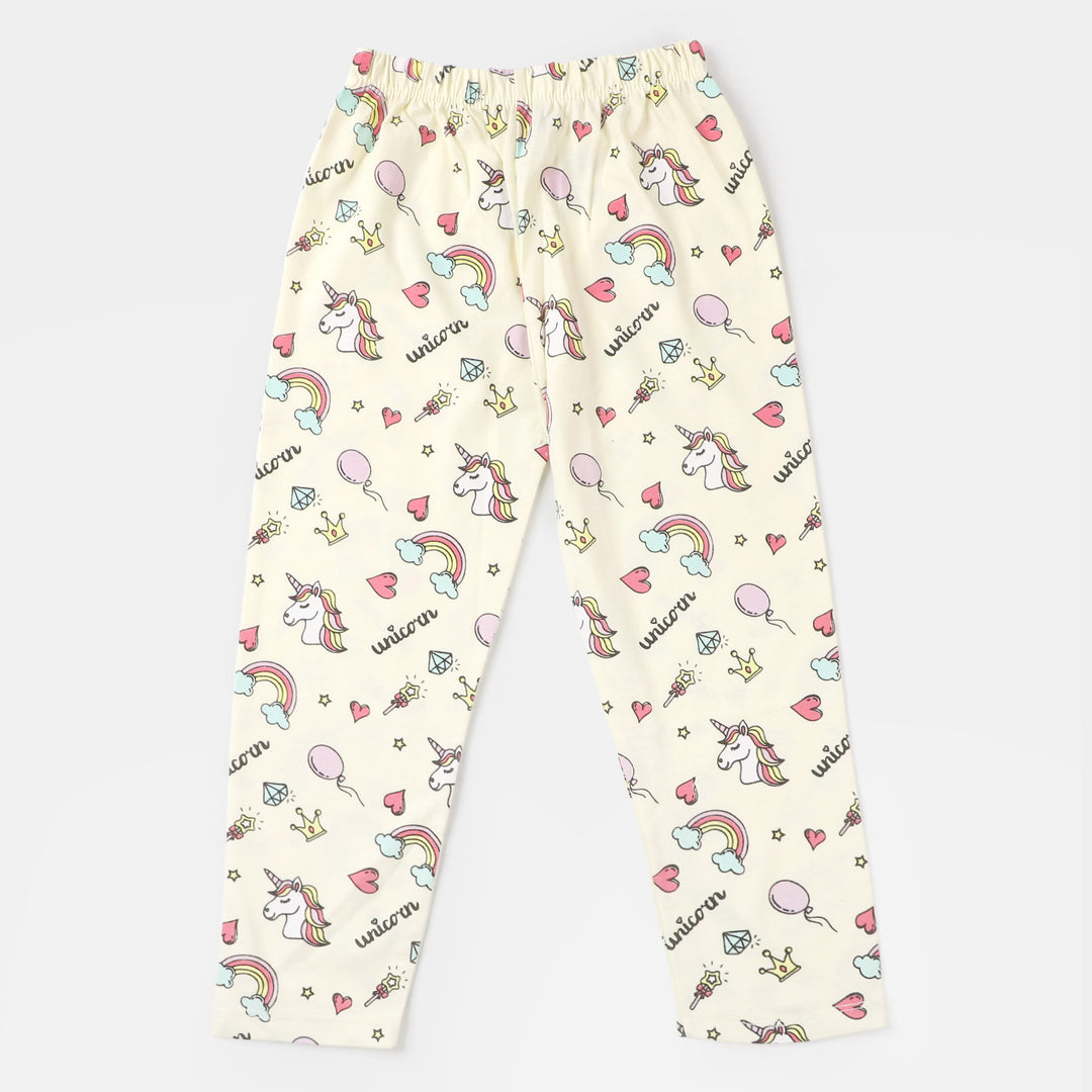 Girls Knitted Night Suit I Am - Sky Blue/Off White