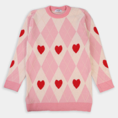 Teens Girls Knitted Sweater -Pink
