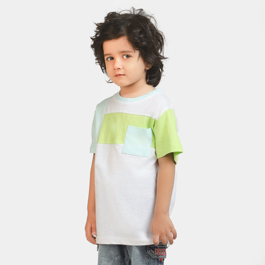 Boys Cotton T-Shirt Color Blocking