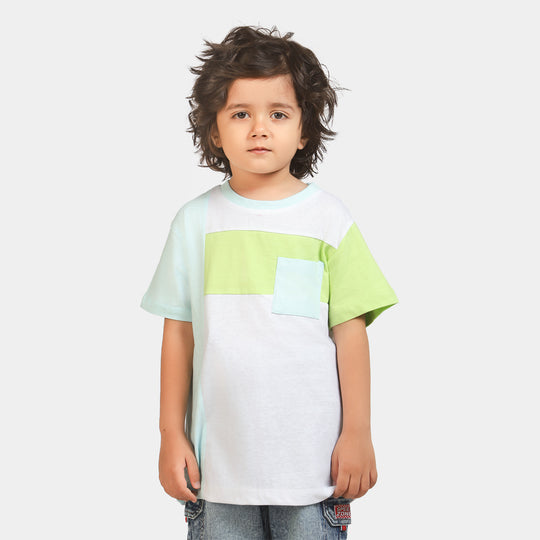 Boys Cotton T-Shirt Color Blocking