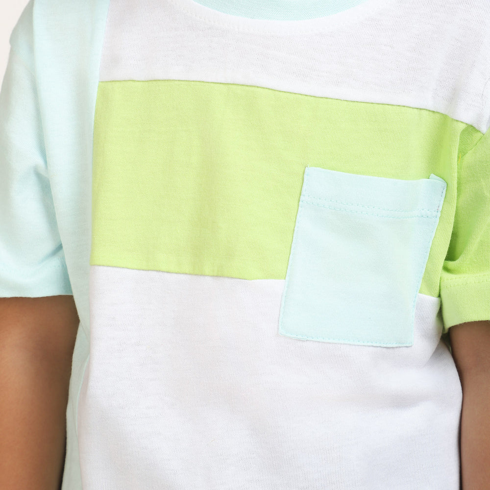 Boys Cotton T-Shirt Color Blocking