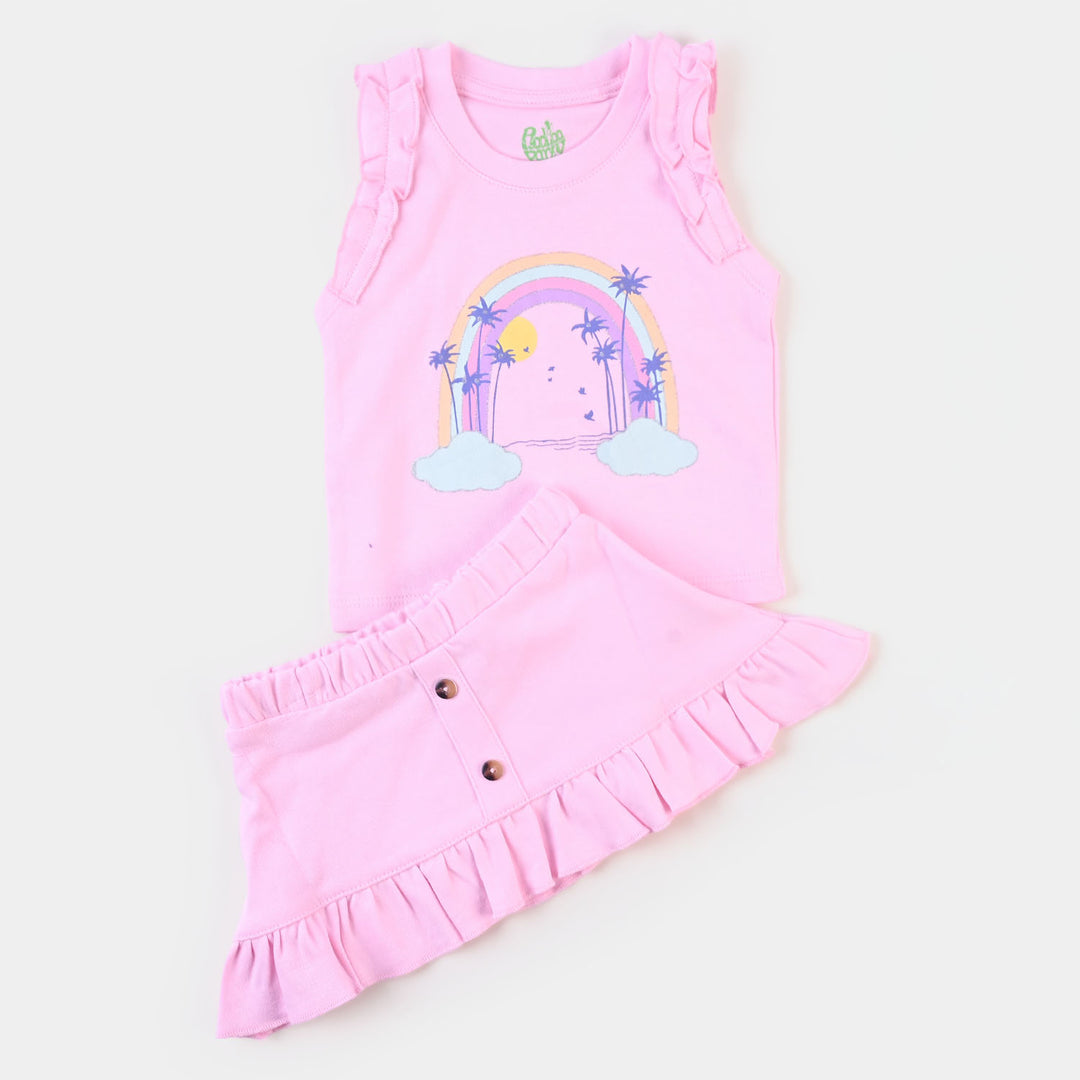 Girls Set 2 Pcs Top and Skirt Rainbow Beach-Pastel