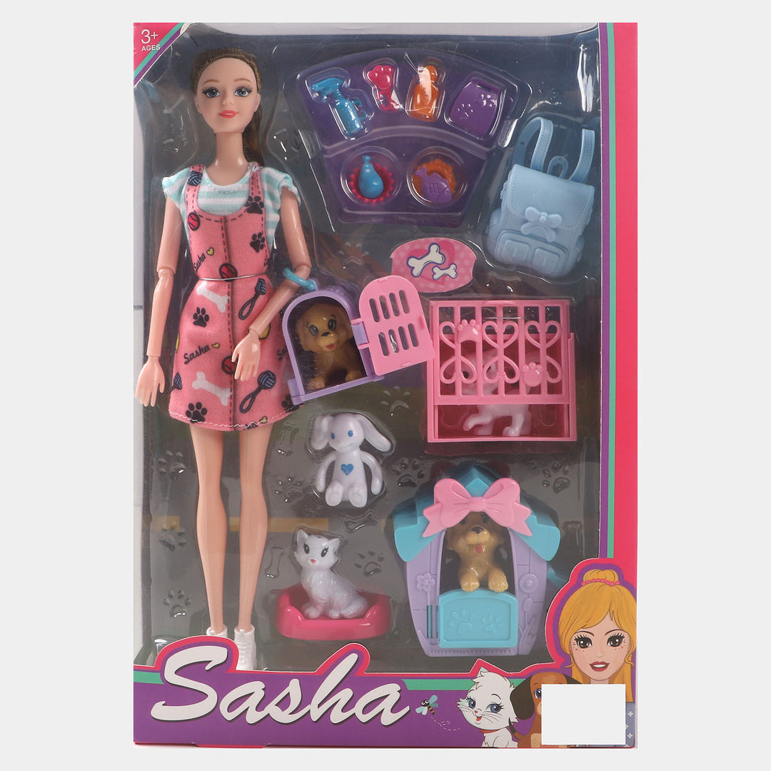 Doll Set With Pets 51819