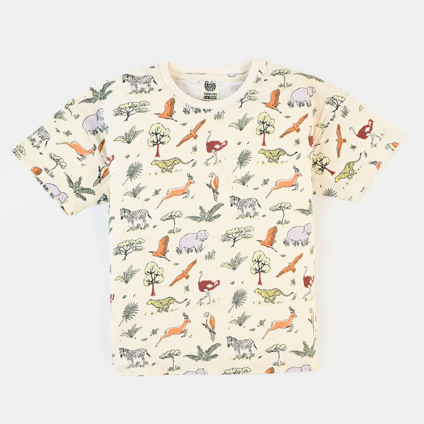 Boys T-Shirt Animal All Over - Cream