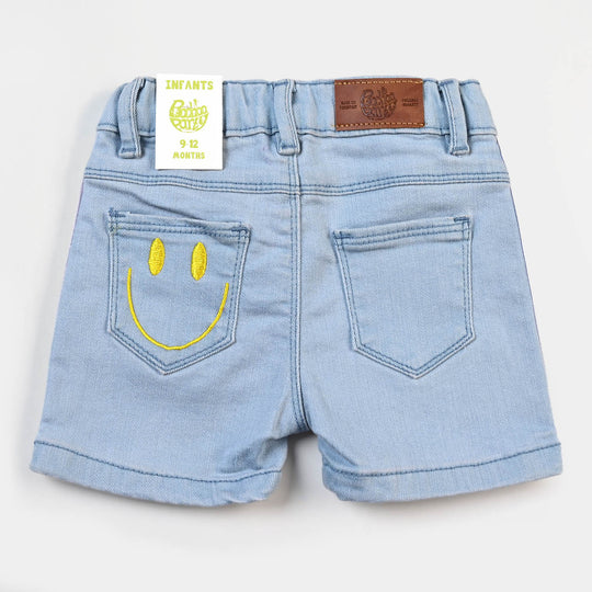 Infant Boys Denim Short Smile - Ice Blue