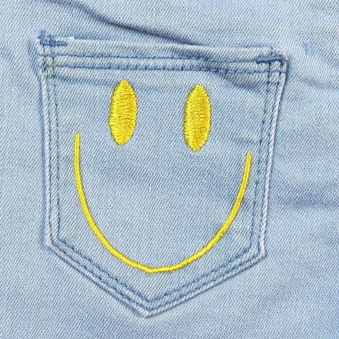 Infant Boys Denim Short Smile - Ice Blue