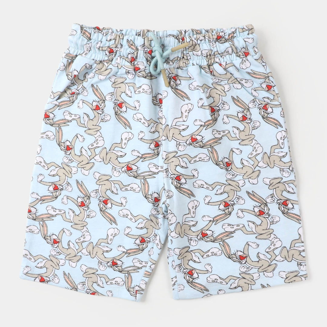 Boys Terry Short Printed - Salt/White