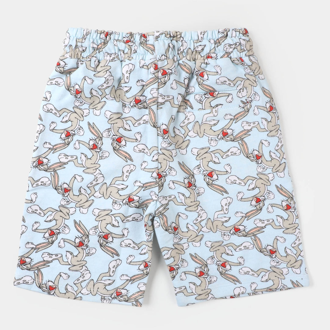 Boys Terry Short Printed - Salt/White