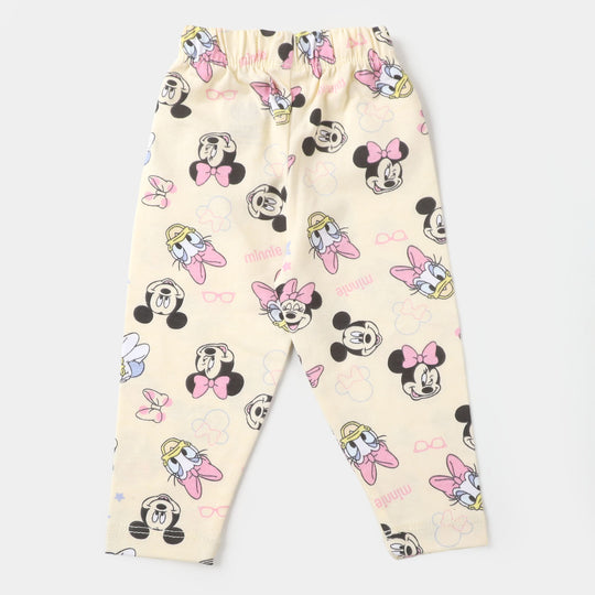 Infant Girls Printed Tights Printed  - Cream