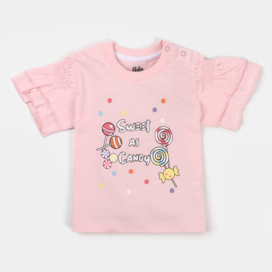 Infant Girls Jersey T-Shirt Sweet Candy  - Blushing Blue