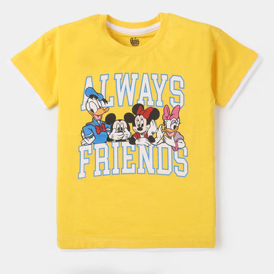 Girls T-Shirt Always Friend- Yellow