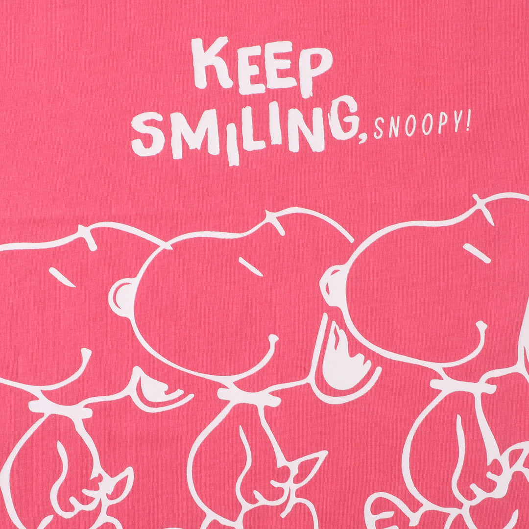 Girls T-Shirt H/S Keep Smiling  - H.Pink