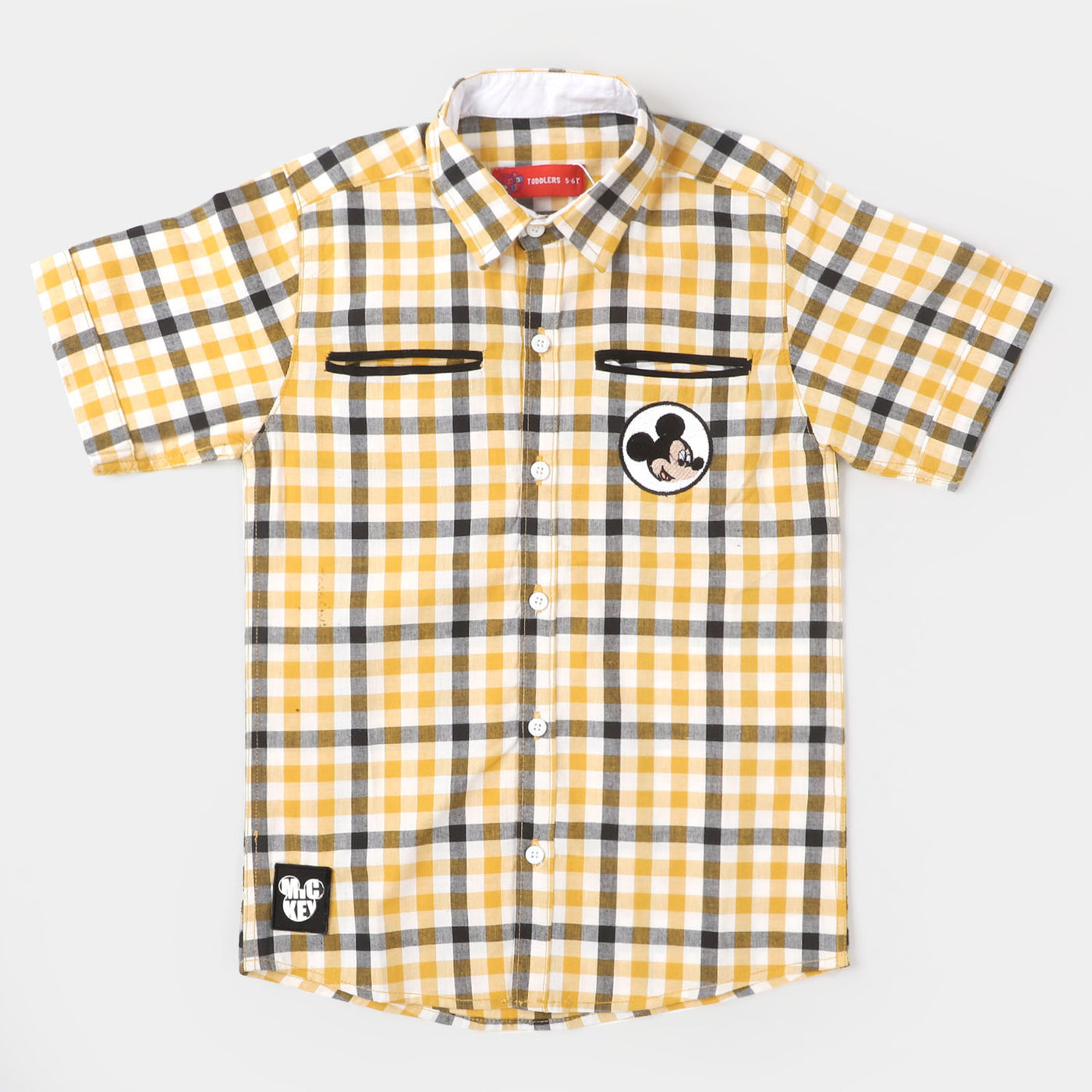 Boys Cotton Casual Shirt Character - Yellow Check