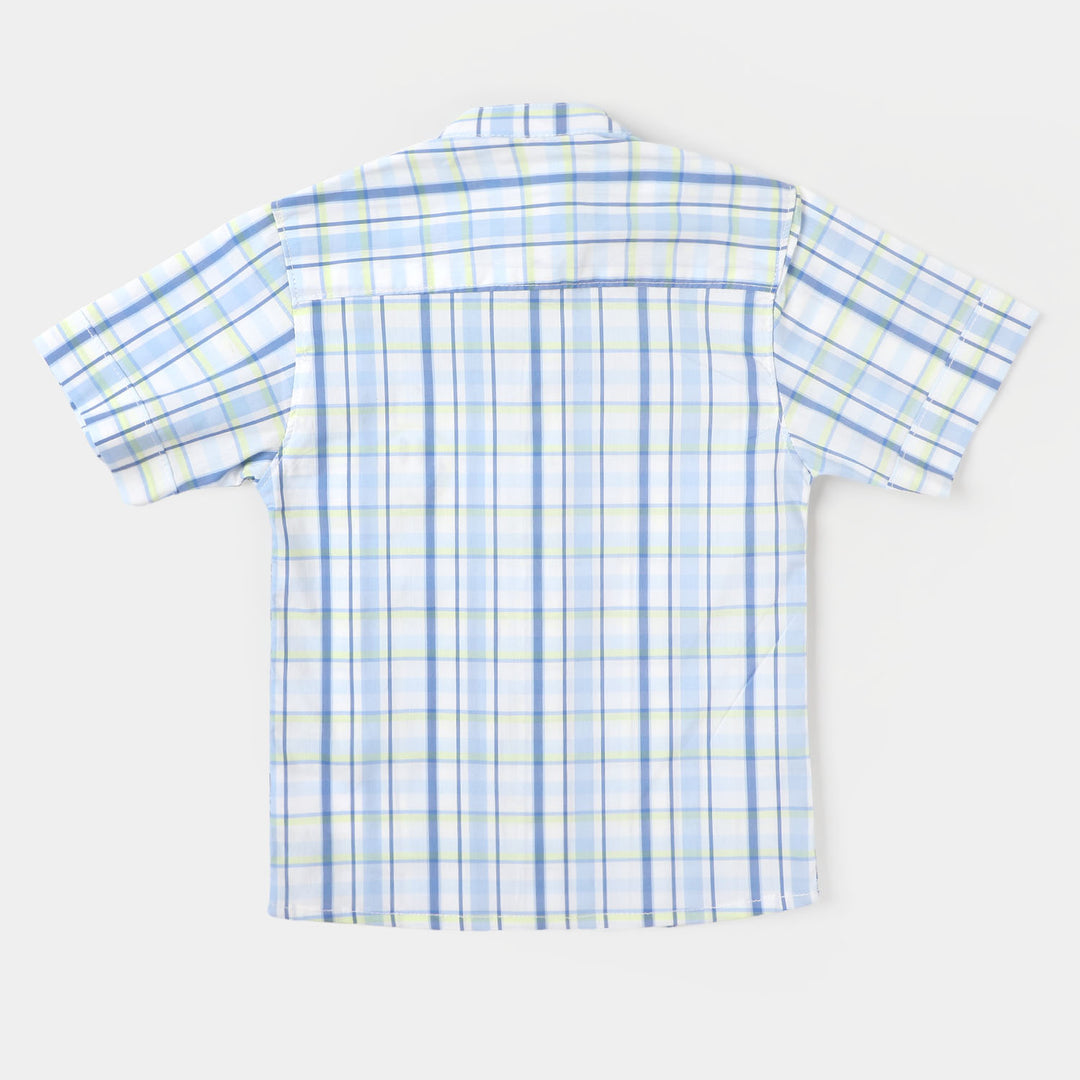 Infant Boys Casual Shirt Smiley Striper - Light Blue