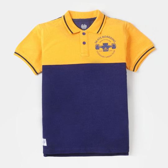 Boys Cotton Polo Skate - Citrus