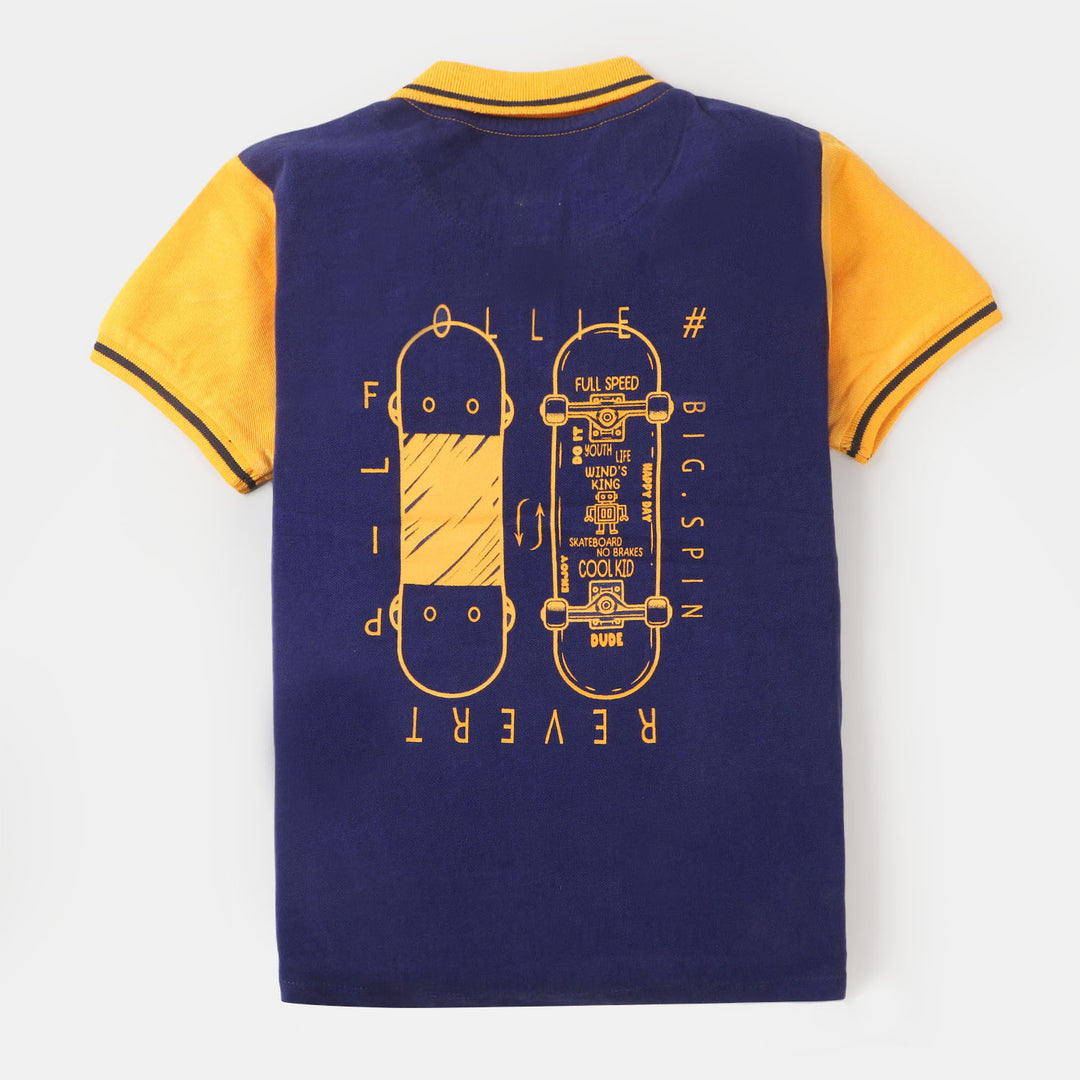 Boys Cotton Polo Skate - Citrus