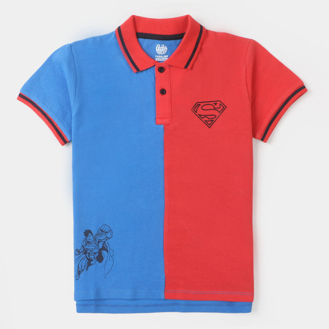 Boys Polo T-Shirt Character - Red and Blue