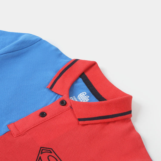 Boys Polo T-Shirt Character - Red and Blue