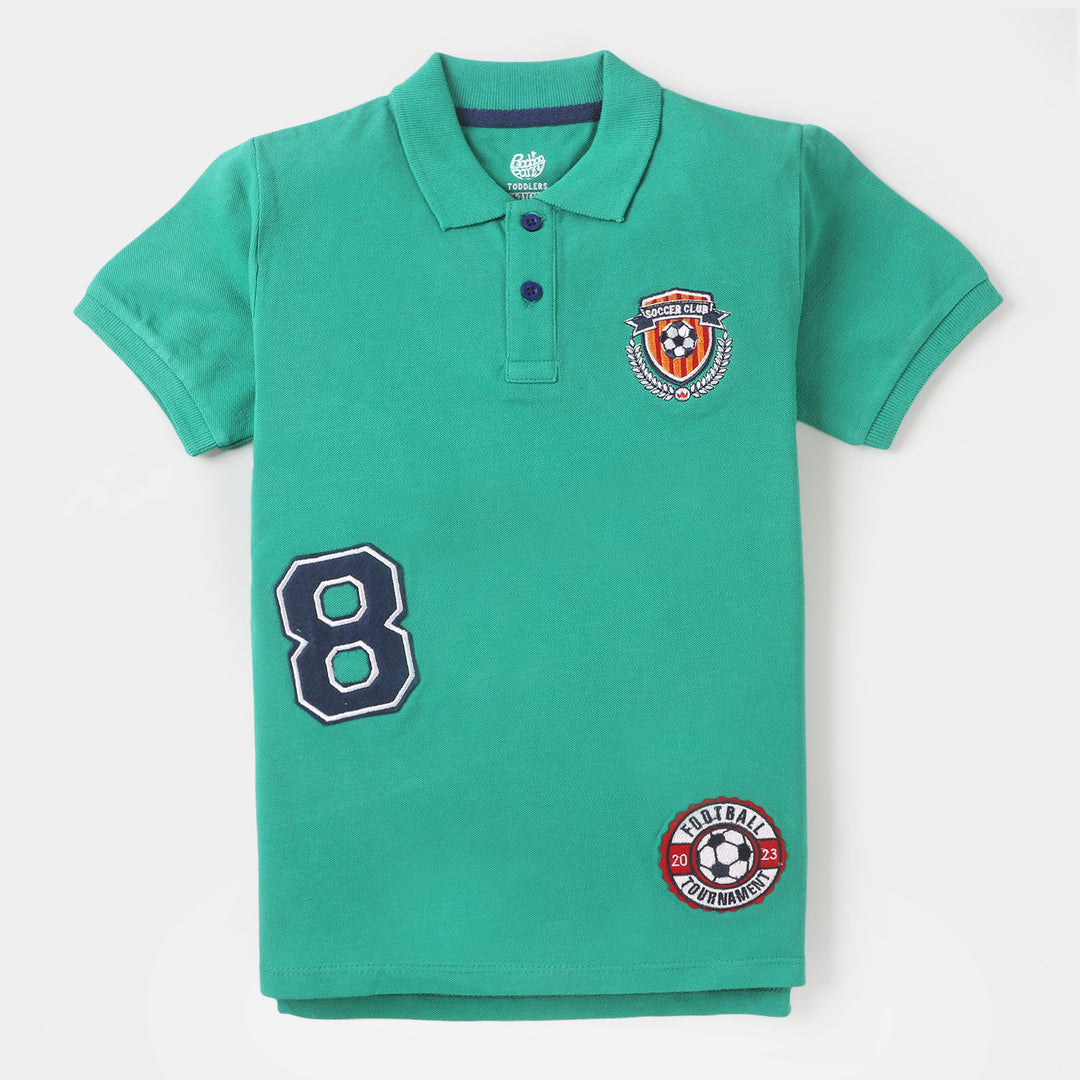 Boys Cotton Polo Soccer Club - Holly Green