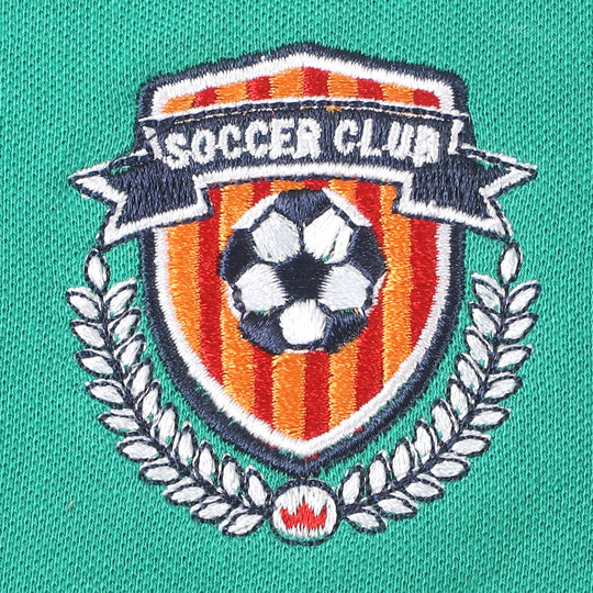 Boys Cotton Polo Soccer Club - Holly Green