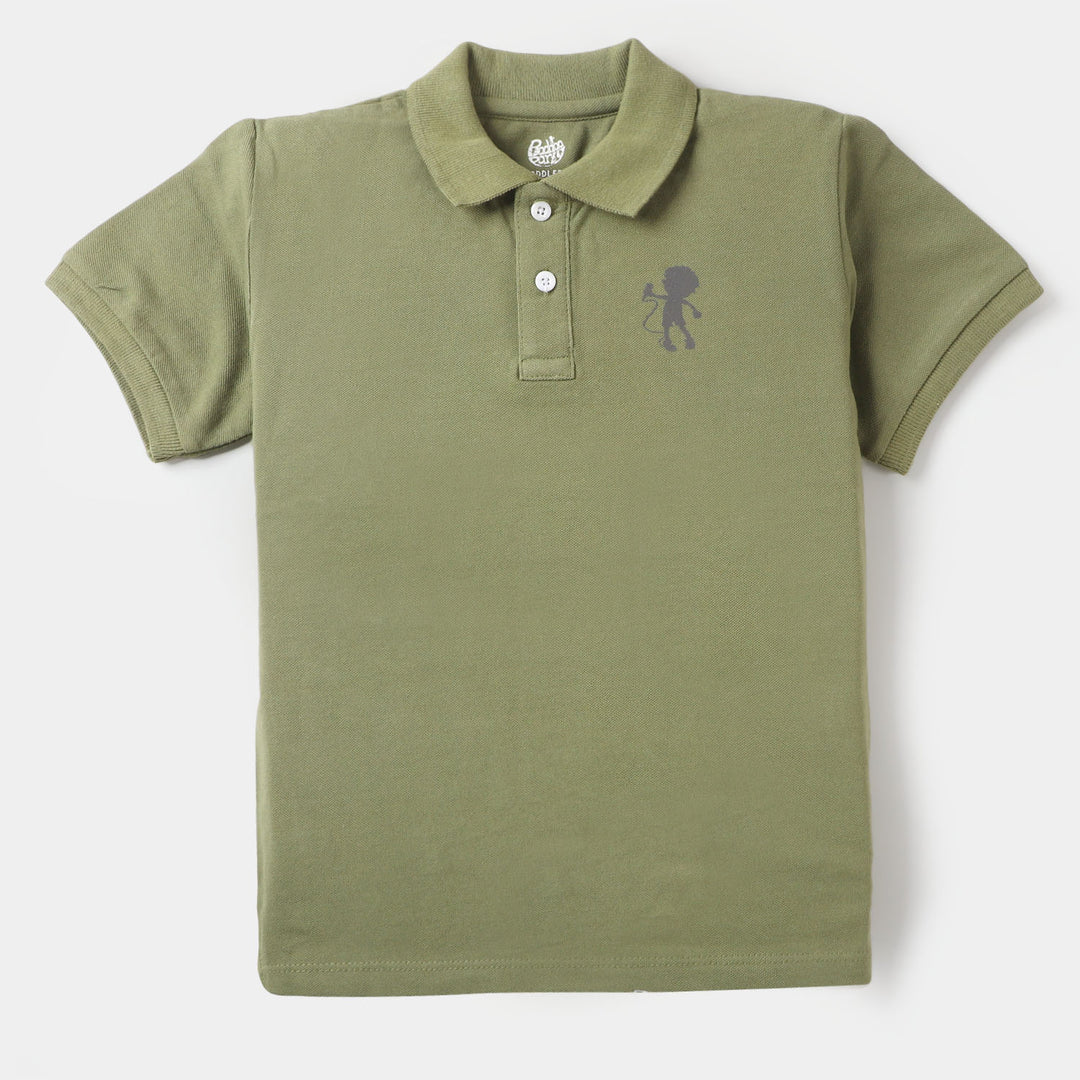 Boys Polo T-Shirt Basic - Olive