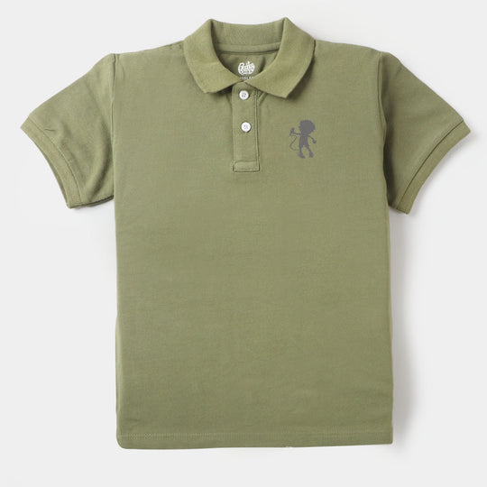 Boys Polo T-Shirt Basic - Olive