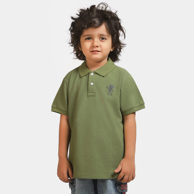 Boys Polo T-Shirt Basic - Olive